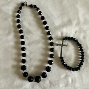 Crystal necklace and bracelet